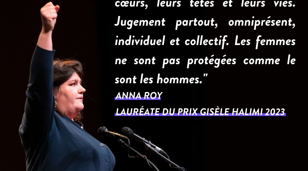 Anna Roy, lauréate du Prix Gisèle Halimi 2023 et du prix de l'Humanité