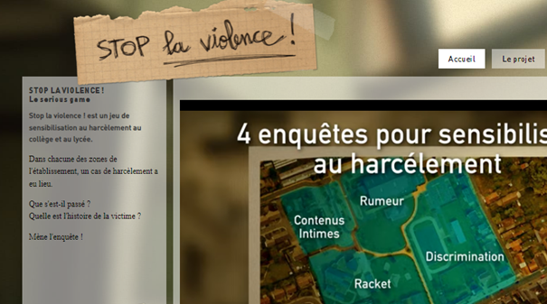 « Stop la violence ! » un serious game pour prévenir les violences et le harcèlement