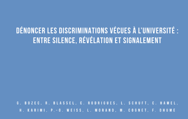 Dénoncer les discriminations vécues à l’université : entre silence, révélation et signalement